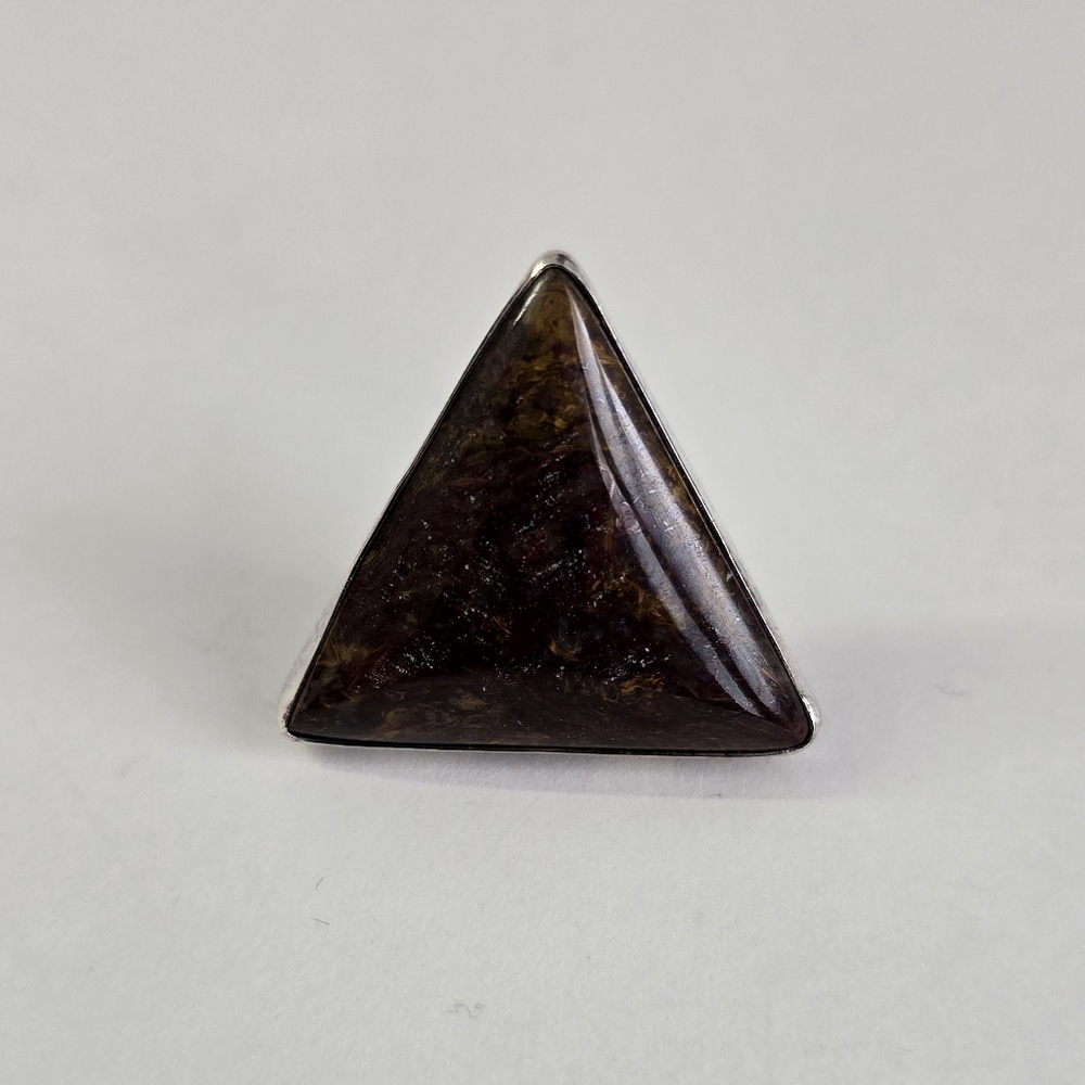 Sterling Silver 925 Triangular Stone Pendant With… - image 4